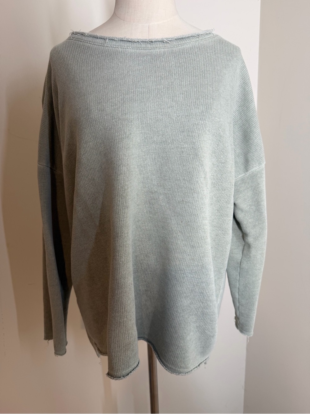 Nina Kendosa Paris Women’s-SZ Large- Grey 100% Cotton Pullover Sweatshirt